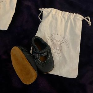 Starry Knight Soft soles leather moccasin shoes. 0-3m (4inches) Never worn.